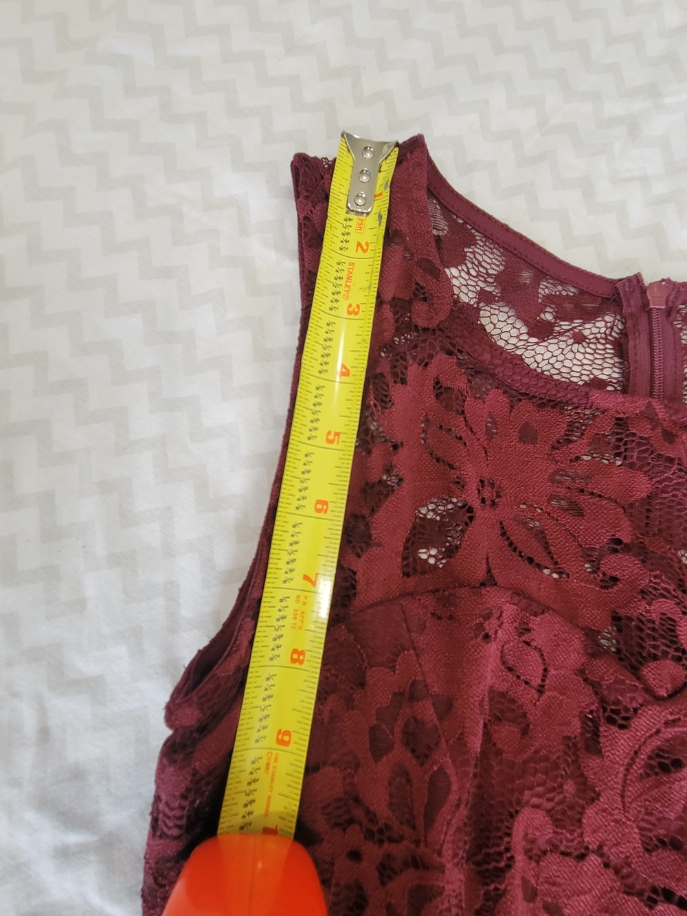 Sleeveless Burgundy Lace High-Low Dress Sz XS - Picture 7 of 11
